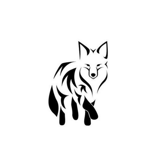 Трафарет лисы для тату