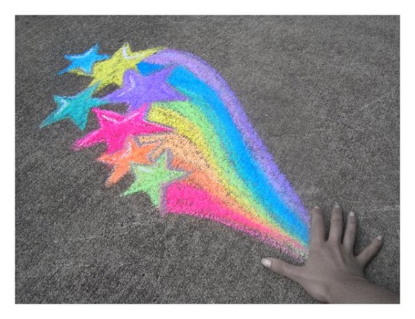 Рисунки на асфальте Радуга