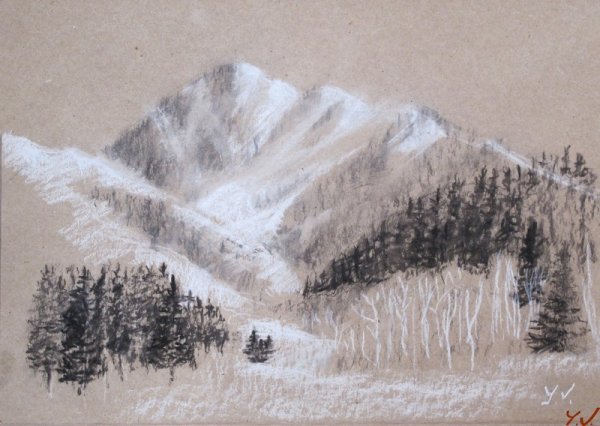 Уголь соус пейзажи