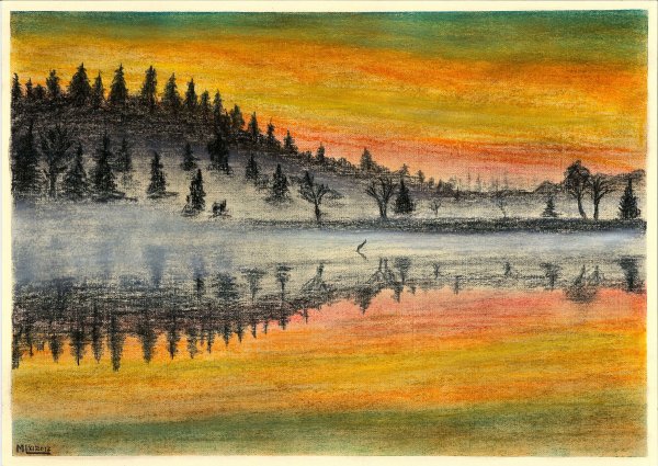 Рисунки углем и пастелью