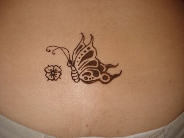 Рисунки хной на животе легкие