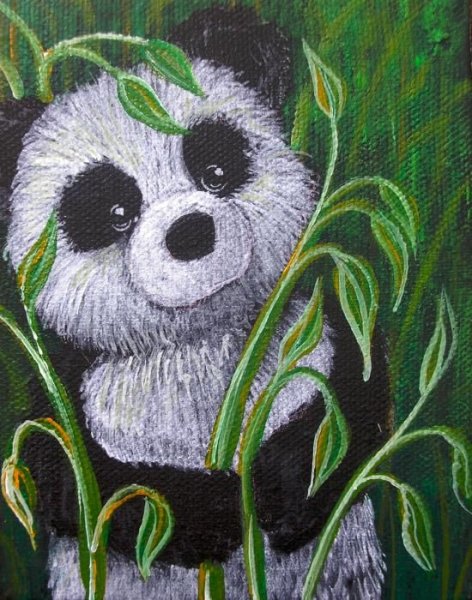 Панда рисунок пастелью