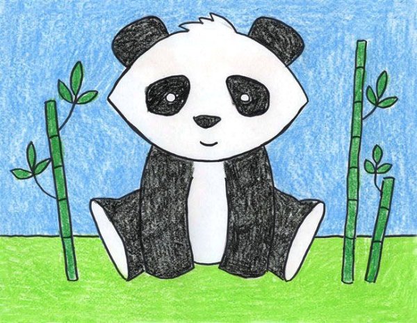 Нарисовать панду карандашом