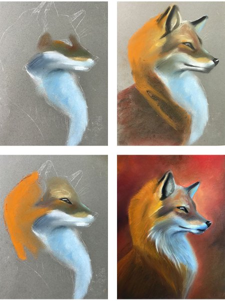 Животные пастелью