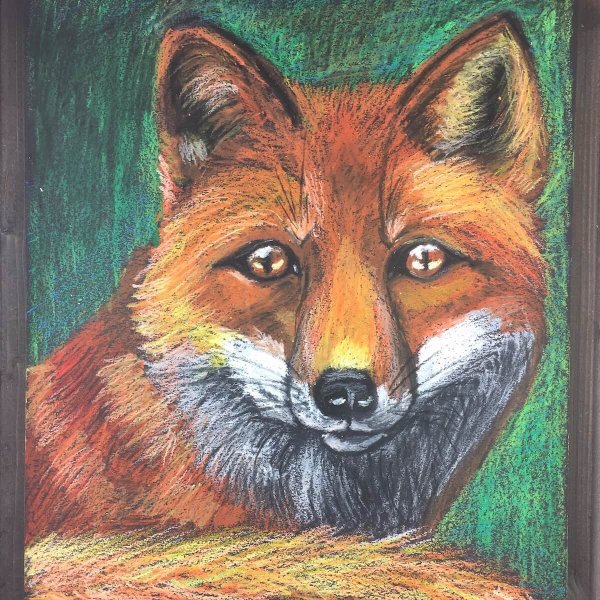 Лисы пастелью