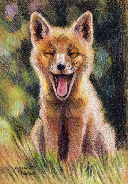 Лисенок живопись