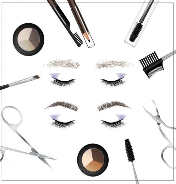 Брови омбре краской