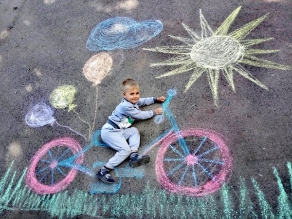 Идеи рисунков на асфальте для детей