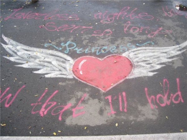 Сердце мелками