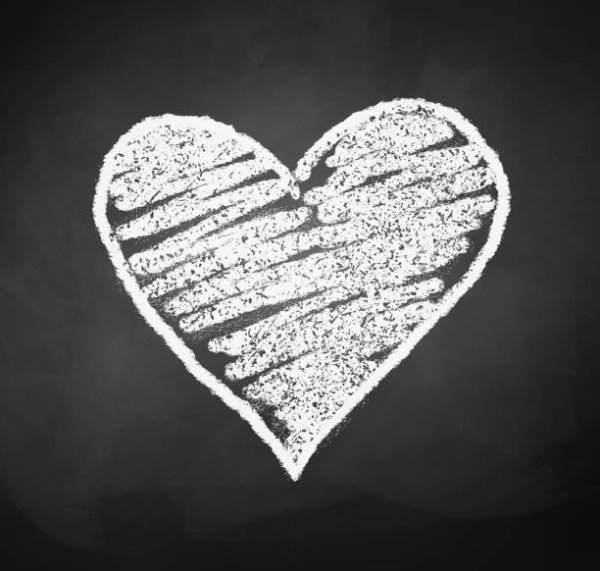 Сердце мелом на доске
