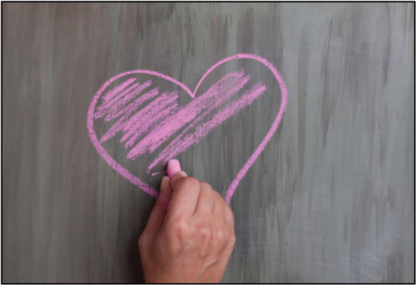 Сердце мелками