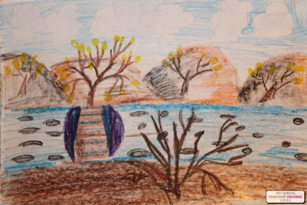 Рисование весеннего пейзажа восковыми мелками