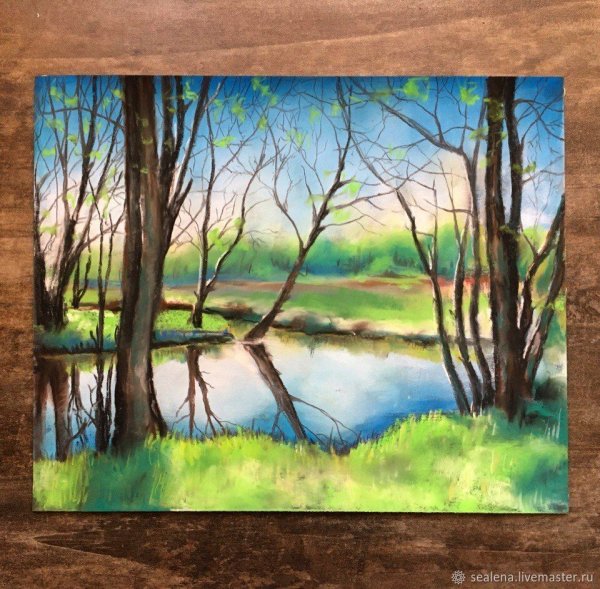 Весенний пейзаж пастелью