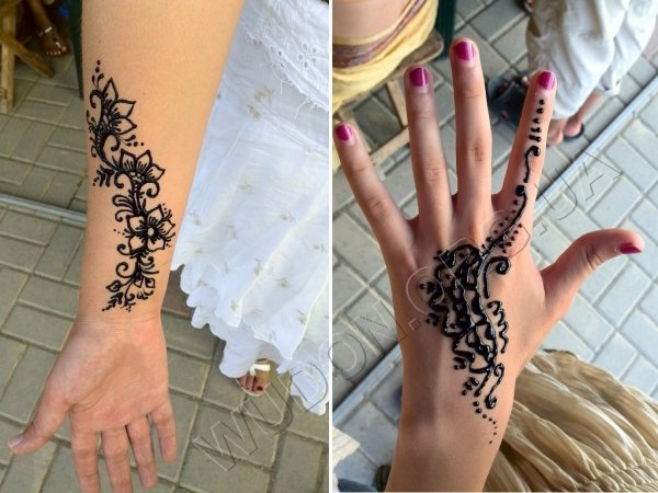 Тату из хны на запястье