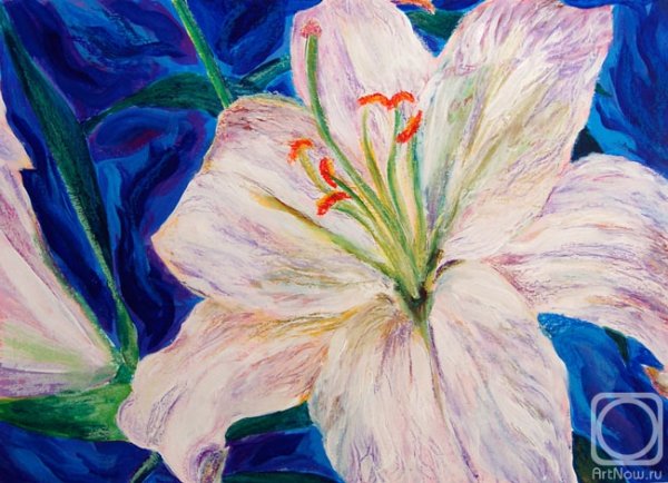 Лилия пастелью сухой