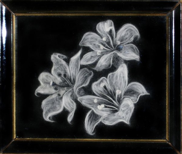 Рисование ватой на бархатной бумаге