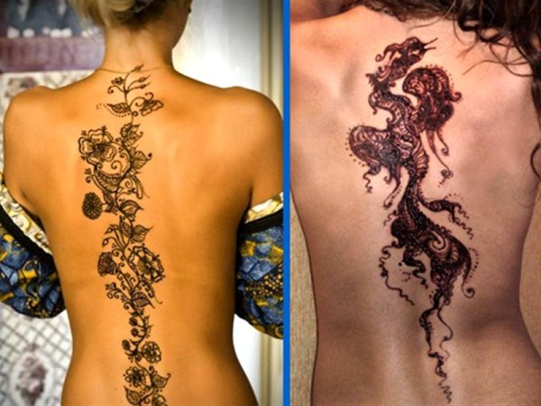 Тату мехенди на спине