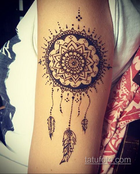 Рисунки хной на спине Ловец снов