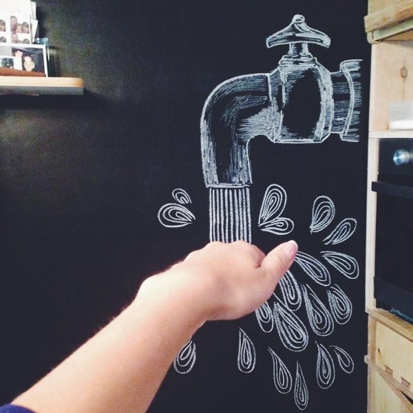 Идеи рисунка на меловой доске кухня