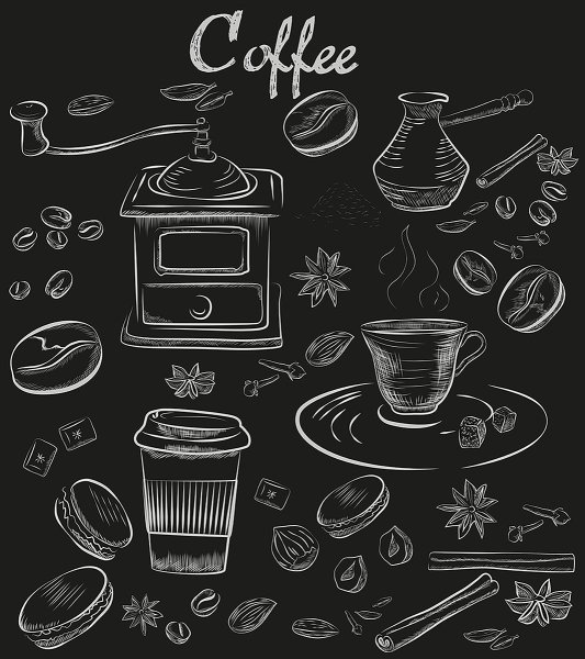 Еда на меловой доске