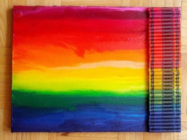 Техника рисования свечой и акварелью