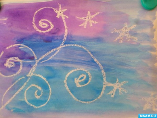 Рисование свечкой и красками