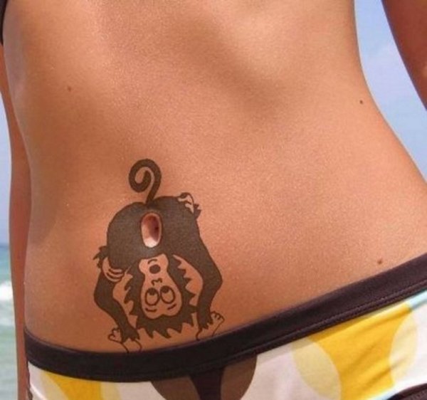 Тату на пупке для девушек