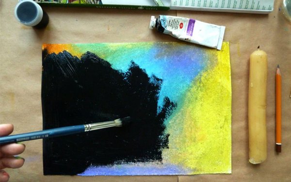 Техника рисования граттаж масляная пастель