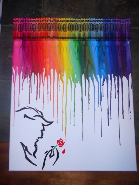 Восковые мелки и фен