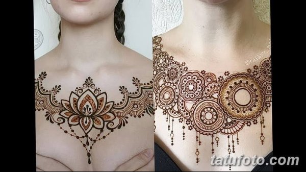 Мехенди вокруг сосков