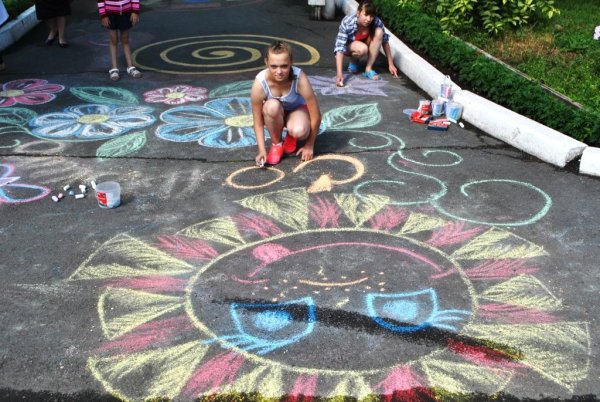 Летние рисунки на асфальте