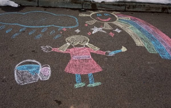 Рисуем мелом на асфальте