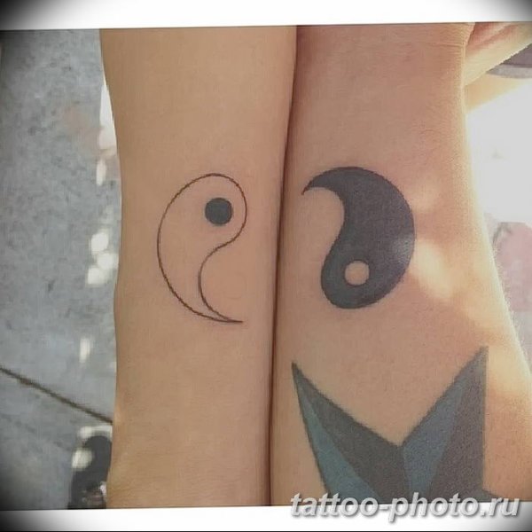 Тату на руке легкие Инь Янь