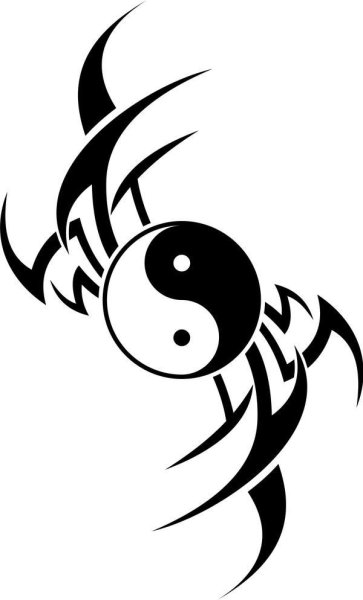 Тату трайбл Инь Янь