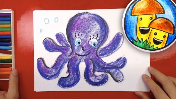 Рыба кит рисование для детей