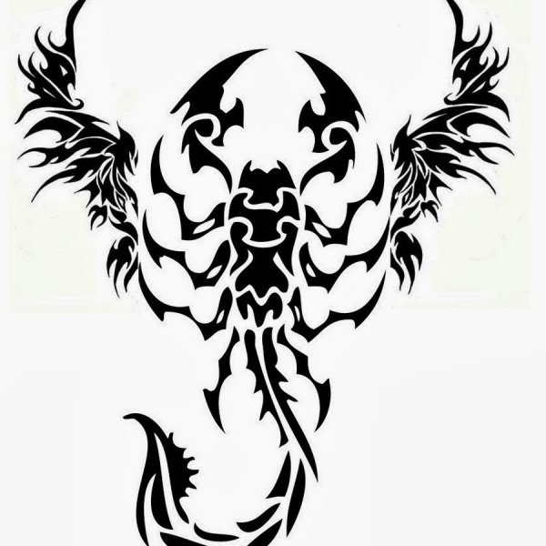 Тату Скорпион трайбл эскиз