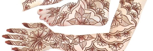 Юбка в стиле бохо с рисунком мехенди