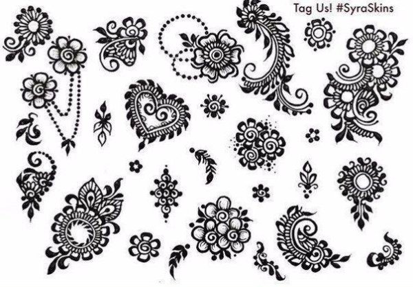 Индийский узор трафарет