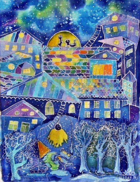 Батик ночной город