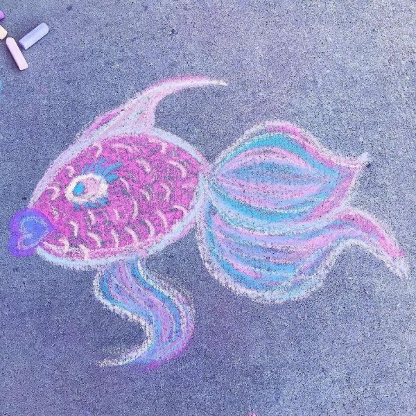 Рисунки на асфальте мелками для детей