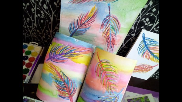 Необычное рисование для детей восковыми мелками