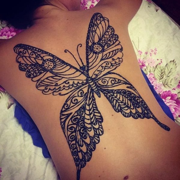 Рисунки хной бабочка