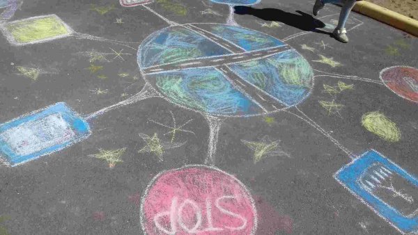 Рисунки на асфальте.