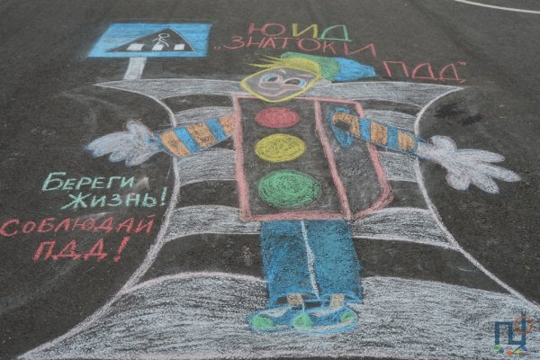 ПДД на асфальте мелками