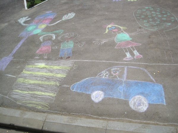 ПДД рисование на асфальте