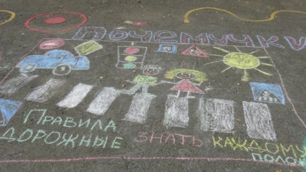 ПДД рисование на асфальте