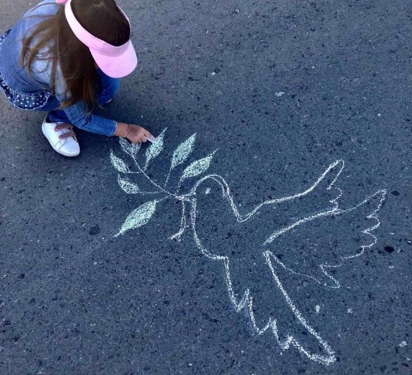 Простые рисунки мелом