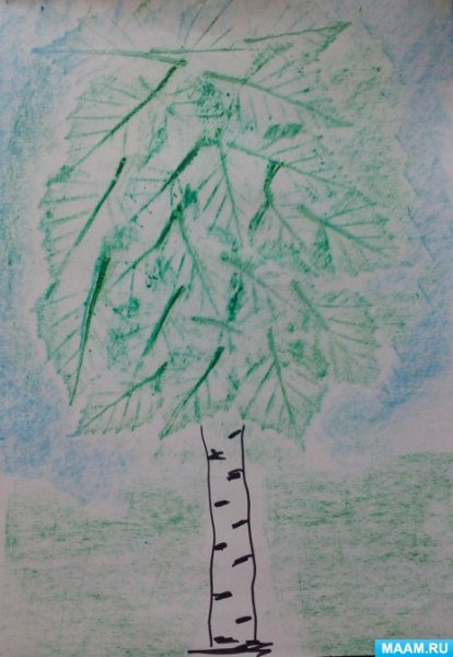 Рисование березы в нетрадиционной технике