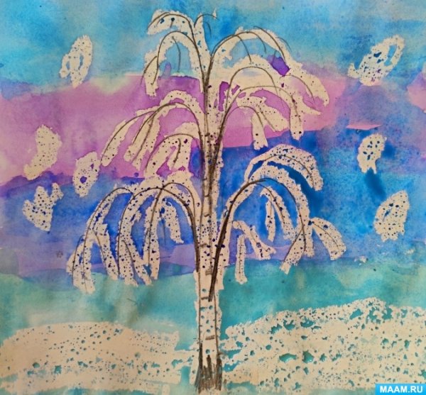 Нетрадиционное рисование березы