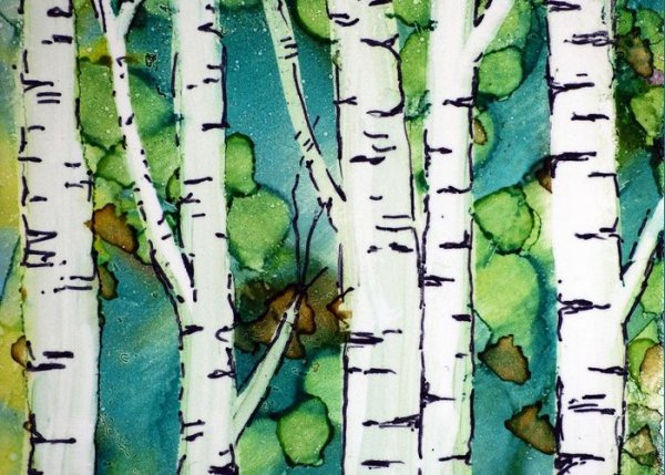 Рисование березы